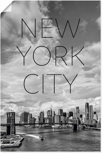Artland, Artland Wandbild »NYC Brooklyn Bridge & Lower Manhattan«, New York, (1 St.), in vielen Grössen & Produktarten - Alubild / Outdoorbild für den Aussenbereich, Leinwandbild, Poster, Wandaufkleber / Wandtattoo auch für Badezimmer geeignet, Artland Wandbild »NYC Brooklyn Bridge & Lower Manhattan«, New York, (1 St.), als Alubild, Leinwandbild, Wandaufkleber oder Poster in versch. Grössen
