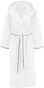 Bruno Banani, Bruno Banani Damenbademantel »Danny«, (1 St.), mit Logostreifen, aus 100% Baumwolle, XS-3XL, Bruno Banani Damenbademantel »Danny, ideal für Sauna & Spa, Hotelbademantel, Morgenmantel«, (1 St.), mit Logostreifen, aus 100% Baumwolle, XS-3XL