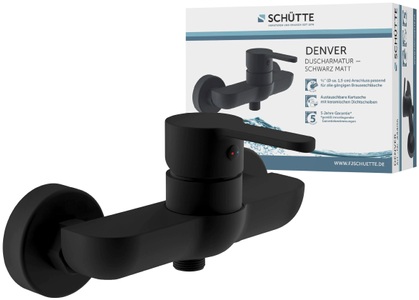 undefined, Duscharmatur, Schwarz matt, Schütte Duscharmatur »DENVER«, Wasserhahn Bad, Mischbatterie Dusche in Bad Schwarz matt