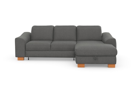 sit&more Ecksofa »Durness«, mit Federkern und hochwertigen Massivholzfüssen, wahlweise mit Kopfteilverstellung, Bettfunktion und Bettkasten oder mit Bettfunktion und Bettkasten