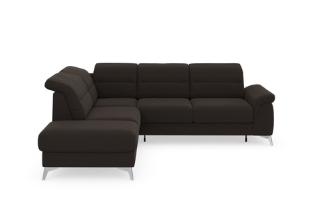 sit&more Ecksofa »Sinatra«, mit Ottomane, optional mit Kopfteilverstellung und Armteilfunktion oder Kopfteilverstellung, Armteilfunktion, Bettfunktion und Stauraum, chromfarbene Metallfüsse