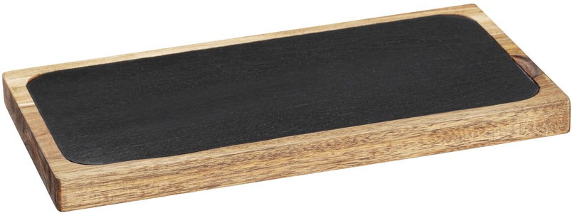 Wenko, WENKO Servierbrett »Ava«, (1 St.), mit herausnehmbarer Schieferplatte, FSC® zertifiziertem Akazienholz, WENKO Servierbrett »Modell Ava«, rustikales Küchenbrett, ideal zum Servieren, herausnehmbare Platte