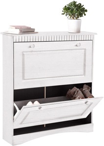 HOME AFFAIRE, Home affaire Schuhschrank »Rustic«, Home affaire Schuhschrank »Rustic«, mit Knopfgriffen aus massiver Kiefer,FSC®-zertifiziert,Kassetenoptik