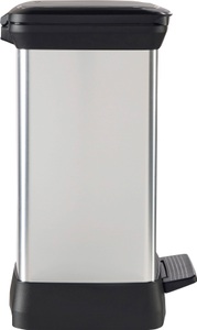 Curver, Curver Deco Duo Tretmülleimer 28 L Silbern 240638, Curver Mülleimer »Decobin Duo«, 2 Behälter, 28 Liter