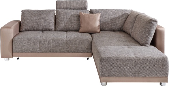 PLACES OF STYLE, Places of Style Ecksofa, mit Bettfunktion, Bettkasten und Federkern, wahlweise mit 1 oder 3 Kopfstützen, Ottomane links oder rechts montierbar, Places of Style Ecksofa, mit Bettfunktion, Bettkasten und Federkern, wahlweise mit 1 oder 3 Kopfstützen, Ottomane links oder rechts montierbar