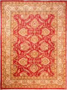 MorgenLand, morgenland Wollteppich »Ziegler Teppich handgeknüpft rot«, rechteckig, 7 mm Höhe, morgenland Wollteppich »Ziegler Teppich handgeknüpft rot«, rechteckig, 7 mm Höhe