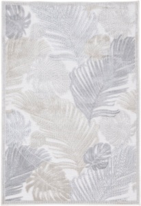 carpetfine, carpetfine Teppich »Deja 104«, rechteckig, 4 mm Höhe, robustes Flachgewebe, Motiv- Floral Palmenblätter, Hoch-Tief Effekt, In- und Outdoor geeignet, Wetterfest und UV-beständig für Balkon, Terrasse, Garten, Aussenbereich,Wohnzimmer, Schlafzimme, carpetfine Teppich »Deja 104«, rechteckig, 4 mm Höhe, robustes Flachgewebe, Motiv- Floral Palmenblätter, Hoch-Tief Effekt