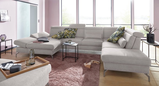 sit&more Wohnlandschaft, Fusshöhe 15 cm, inklusive Sitztiefen-, Armteil- und Kopfteilverstellung
