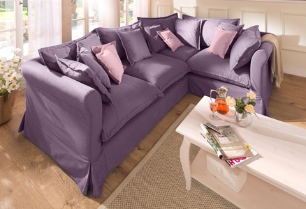 HOME AFFAIRE, Home affaire Ecksofa »Luise«, mit vielen losen Kissen und abnehmbarer Husse, Home affaire Ecksofa »Luise L-Form«, mit vielen losen Kissen und abnehmbarer Husse