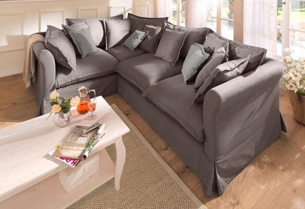 HOME AFFAIRE, Home affaire Ecksofa »Luise«, mit vielen losen Kissen und abnehmbarer Husse, Home affaire Ecksofa »Luise L-Form«, mit vielen losen Kissen und abnehmbarer Husse