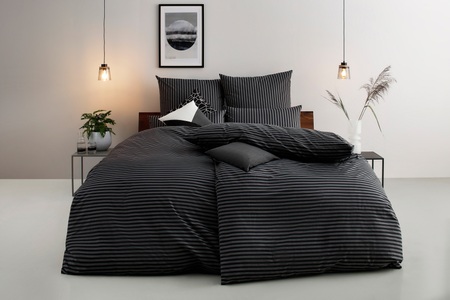 Bruno Banani, Bruno Banani Bettwäsche »Jassen in Gr. 135x200 oder 155x220 cm«, (2 tlg.), moderne Bettwäsche aus Baumwolle, Bettwäsche mit Streifen-Design, Bruno Banani Bettwäsche »Jassen«, moderne Bettwäsche aus Baumwolle, Bettwäsche mit Streifen-Design