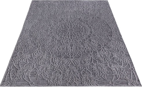 PACO HOME, Paco Home Teppich »Rimini 411«, rechteckig, Flachgewebe, Uni Farben, Hoch-Tief Effekt, In- und Outdoor geeignet, Paco Home Teppich »Rimini 411«, rechteckig, 4 mm Höhe, Flachgewebe, Uni Farben, Hoch-Tief Effekt, In- und Outdoor geeignet