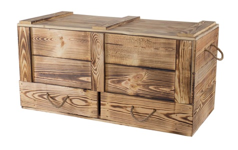 HOLZ ZOLLHAUS, Holz Zollhaus - Truhe Vintage geflammt, 85 x 42 cm, Holz Zollhaus Truhe »Vintage geflammt, 85 x 40 cm«