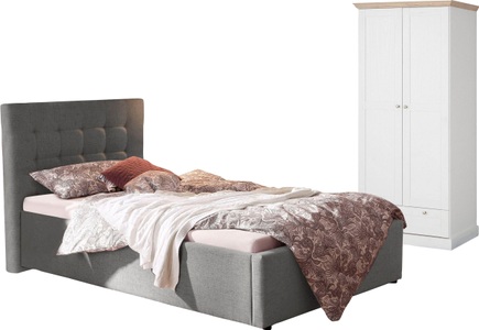 Home affaire Jugendzimmer-Set »Hamar-Binz«, (Set, 2 St.), Polsterbett und Kleiderschrank
