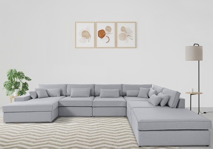 RAUM.ID, RAUM.ID Wohnlandschaft »Enid«, 6 Teile, bestehend aus Modulen, in vielen Bezügen, auch in Breitcord, RAUM.ID Wohnlandschaft »Enid U-Form«, 6 Teile, bestehend aus Modulen, in vielen Bezügen, auch in Breitcord