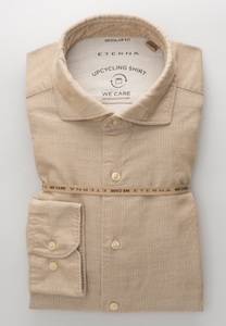 Eterna, ETERNA LANGARM HEMD REGULAR FIT UPCYCLING SHIRT CORD BEIGE UNIFARBEN, 