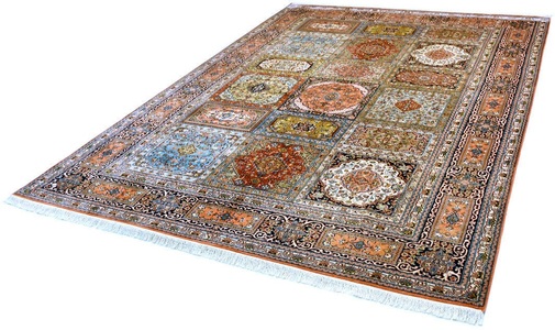 Kayoom, Kayoom Seidenteppich »Boxes 35«, rechteckig, 10 mm Höhe, Einzelstück mit Zertifikat, Wohnzimmer, Kayoom Seidenteppich »Boxes 35«, rechteckig, 10 mm Höhe, Einzelstück mit Zertifikat, Wohnzimmer