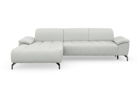 sit&more Ecksofa »Cool«, wahlweise mit Kopfteilverstellung und Vorziehsitz, motorisch, mit schwarzen Füssen