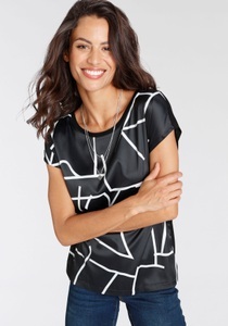 Laura Scott Shirtbluse, aus glänzendem Satin - NEUE DRUCKE