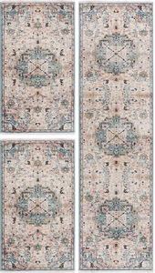 Carpet City, Carpet City Bettumrandung »Novel 8616«, (3 tlg.), mit Fransen, Wohnzimmer, Bettvorleger, Läufer-Set für das Schlafzimmer, Carpet City Bettumrandung »Novel 8616«, (3 tlg.), Vintage Bettvorleger, Fransen, Used-Look, Läuferset für Schlafzimmer