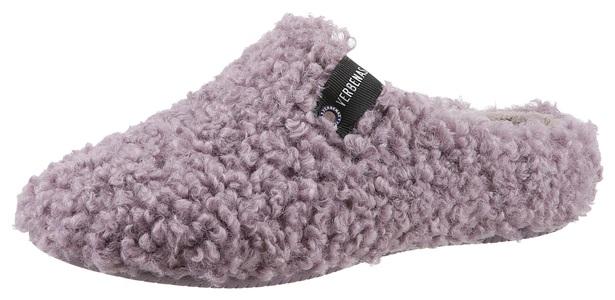 VERBENAS, VERBENAS Pantoffel, in kuscheliger Optik, Verbenas York Curly Damen Hausschuh Lila