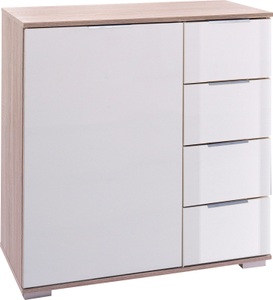 Wimex, home24 Kombikommode Lingga II, Livetastic Kommode 81/83/41 cm , Easy Plus C , weiss, Eichefarben , Holzwerkstoff , 81x83x41 cm , sägerau, Dekorfolie,Nachbildung , Typenauswahl, Beimöbel erhältlich , 001787046052