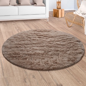 Paco Home Hochflor-Teppich »Silky 591«, rund, Uni Farben, besonders weich und kuschelig