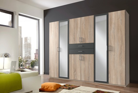 undefined, Wimex Kleiderschrank »Diver«, Kleiderschrank «Lea», Dekor Sonoma Eiche sägerau und Lava