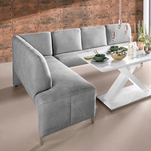 exxpo - sofa fashion, exxpo - sofa fashion Eckbank »Intenso«, Frei im Raum stellbar, exxpo - sofa fashion Eckbank »Intenso, modern, wahlweise in Leder oder Textil, 264/197 cm (B/T)«, hohe Bodenfreiheit, frei im Raum stellbar, hoher Sitzkomfort