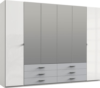 Wimex, Wimex Drehtürenschrank »Sumatra«, Livetastic Drehtürenschrank in weiss, hellgrau , Sumatra , Holzwerkstoff , 4 Fächer , 6 Schubladen , 270x210x58 cm , Dekorfolie,Dekorfolie,Nachbildung,Nachbildung , In verschiedenen Grössen erhältlich , 001787056304