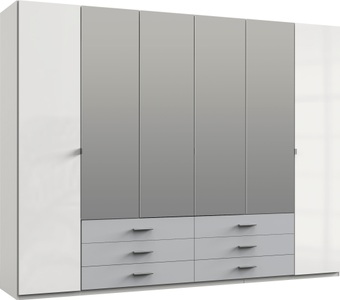 Wimex, Wimex Drehtürenschrank »Sumatra«, Livetastic Drehtürenschrank in weiss, hellgrau , Sumatra , Holzwerkstoff , 4 Fächer , 6 Schubladen , 270x210x58 cm , Dekorfolie,Dekorfolie,Nachbildung,Nachbildung , In verschiedenen Grössen erhältlich , 001787056304