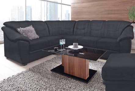 SIT&MORE, sit&more Ecksofa, sit&more Ecksofa »Savona L-Form«, wahlweise mit Bettfunktion, inklusive Federkern, frei im Raum stellbar