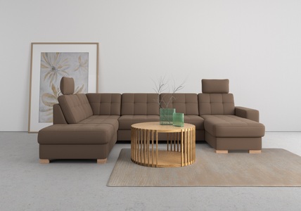 SIT&MORE, sit&more Wohnlandschaft, wahlweise mit Bettfunktion und Bettkasten, sit&more Wohnlandschaft »Quincy U-Form«, wahlweise mit Bettfunktion und Bettkasten