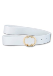 Silbergift, Silberfarbengift Koppelgürtel, mit matter goldfarbener Designschliesse, Silberfarbengift Koppelgürtel, mit matter goldfarbener Designschliesse