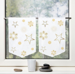HOME WOHNIDEEN, HOME WOHNIDEEN Vorhang »STARIO«, Fensterbilder Voile digital bedruckt, HOME WOHNIDEEN Vorhang »STARIO«, (2 St.), Fensterbilder Voile digital bedruckt