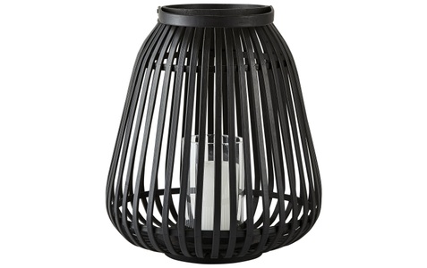 Villa Collection, Villa Collection - Laterne Bambus, 35 cm, Schwarz, Villa Collection Denmark Laterne »D:29cm schwarz«