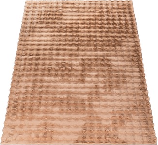 Paco Home Hochflor-Teppich »Arnheim 741«, rechteckig, Uni Farben, modernes Design, besonders weich, Hoch-Tief Effekt
