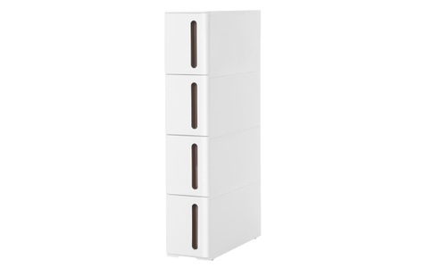 SONGMICS, Songmics - Rollwagen mit 4 Schubladen, 45 x 17 x 84 cm, Weiss KFR08WT, SONGMICS Kommode »Weiss«