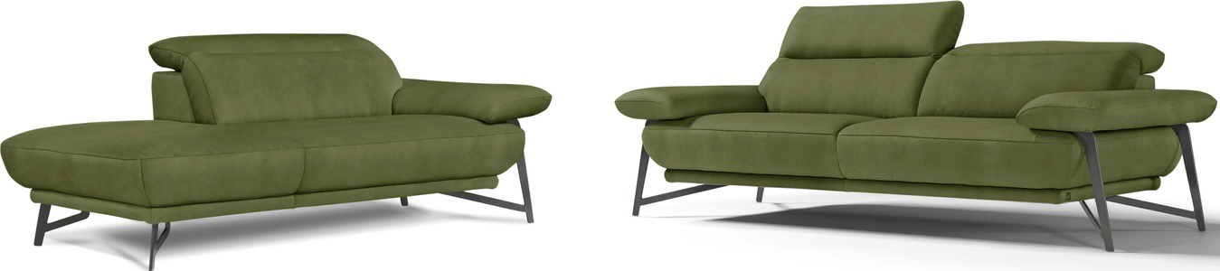Egoitaliano, Egoitaliano Polstergarnitur »Anais«, Set: bestehend aus Sofa und Ottomane, inkl. Kopfteilverstellung, Egoitaliano Polstergarnitur »Anais, Design mit hohem Sitzkomfort für mehr Bequemlichkeit«, Set: bestehend aus Sofa und Ottomane, inkl. Kopfteilverstellung