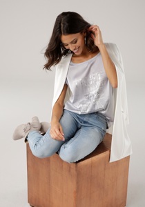 Laura Scott Shirtbluse, aus Satin mit dezentem Aufdruck - NEUE FARBEN