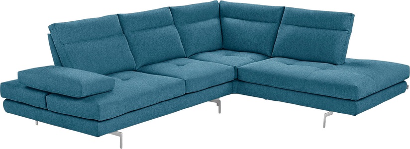 CALIA ITALIA, CALIA ITALIA Ecksofa »Toby Wing«, Sitztiefenverstellung, Eckelement mit Funktion, Füsse in Chrom glänzend, CALIA ITALIA Ecksofa »Toby Wing, L-Form, Multifunktionssofa, bequem und edel«, Sitztiefenverstellung und Armteilfunktion, Füsse chrom glänzend