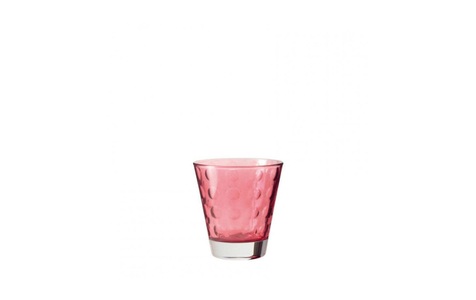 LEONARDO, Leonardo Trinkgl?ser-Set Optic rubino, Whisky Glas Optic glas rot / H 9 cm x Ø 8,5 cm - 22 cl - Leonardo rot en glas