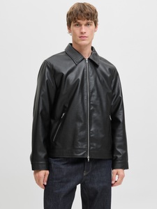 JACK & JONES, Jack & Jones Bikerjacke »JJECASABLANCA PU JACKET NOOS«, ohne Kapuze, mit Fronttaschen