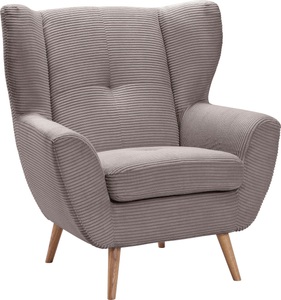 exxpo - sofa fashion, exxpo - sofa fashion Sessel »ALVESTA, Ohrensessel, Loungesessel mit hohem Sitzkomfort«, gemütliche Rückenlehne, mit Knopfheftung und hohen Holzfüssen, in Cord, exxpo - sofa fashion Sessel »ALVESTA, Ohrensessel, Loungesessel mit hohem Sitzkomfort« gemütliche Rückenlehne, mit Knopfheftung und hohen Holzfüssen, in Cord