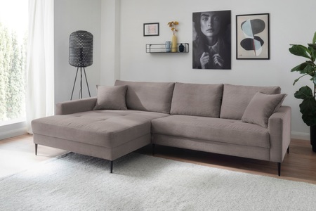 Trends by HG, Trends by HG Ecksofa »SUMMER L-Form«, in Cord-Stoff mit Metallfuss, wahlweise mit Kopfstützen, Trends by HG Ecksofa »Summer L-Form«, in Cord-Stoff mit Metallfuss