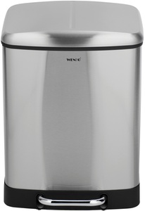 Wenko, WENKO Mülleimer »Studio Easy-Close Du«, Edelstahl 2 x 12 L, rostfrei, Absenkautomatik, WENKO Mülleimer »Studio Easy-Close Du«, Edelstahl 2 x 12 L, rostfrei, Absenkautomatik