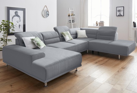 SIT&MORE, sit&more Wohnlandschaft, sit&more Wohnlandschaft »Mariola U-Form«, mit Federkern, inklusive Kopfteil- und Sitztiefenverstellung