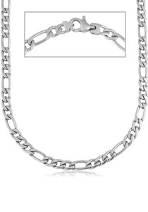 FIRETTI, Firetti Edelstahlkette, Firetti Edelstahlkette »Schmuck Geschenk, Halskette Figarokette, Anlass Geburtstag Xmas«