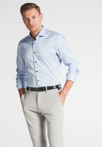 Eterna, ETERNA LANGARM HEMD SUPER-SLIM PERFORMANCE SHIRT STRETCH HELLBLAU, 