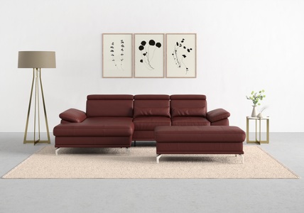 SIT&MORE, sit&more Ecksofa »Cabrio«, mit Sitztiefen- und Armteilverstellung sowie Federkern, 2 Nierenkissen
